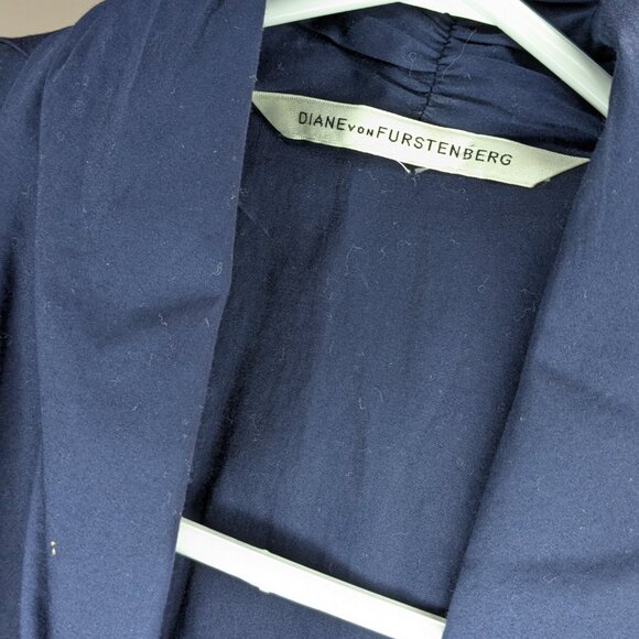 Diane Von Furstenberg Vern Wrap Dress Navy Blue Size 6 - Picture 3 of 5